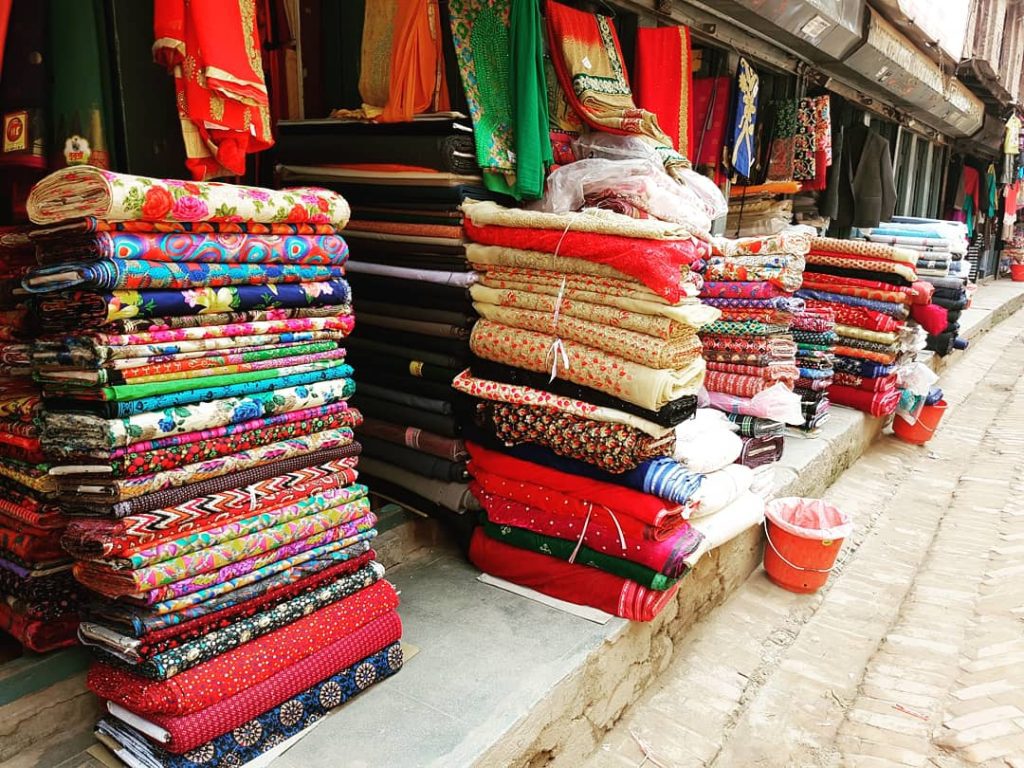 Bhaktapur- magazin de țesături