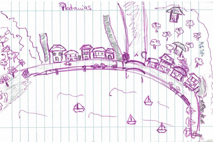 Harta detaliată și la scară a satului Platanias. ing. arh. Ramona