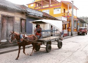 Căruțele sunt un mijloc de transport uzual în Cuba