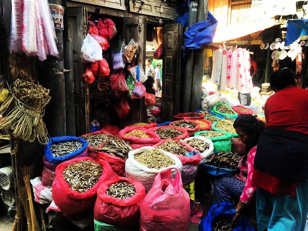 Pește la piață, Kathmandu