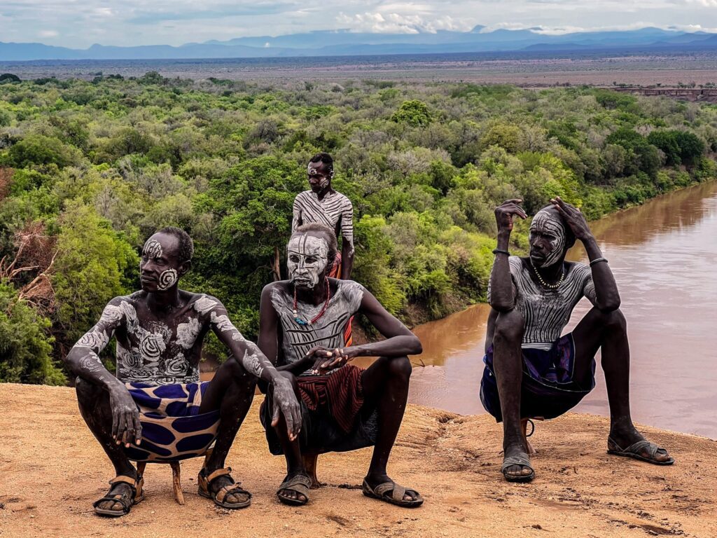 Bărbații din tribul Karo, Valea Omo Etiopia