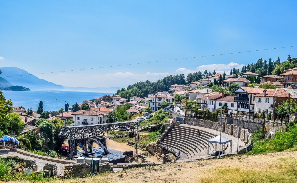 Amfiteatrul roman din Ohrid, Macedonia de Nord Amfiteatrul roman din Ohrid, Macedonia de Nord